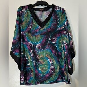 Dana Buchman Multicolor V-Neck Tunic